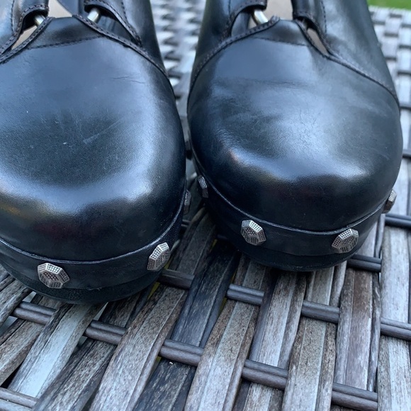 Cole Haan Kenna Clog Black Leather Studded Mules - Picture 16 of 16